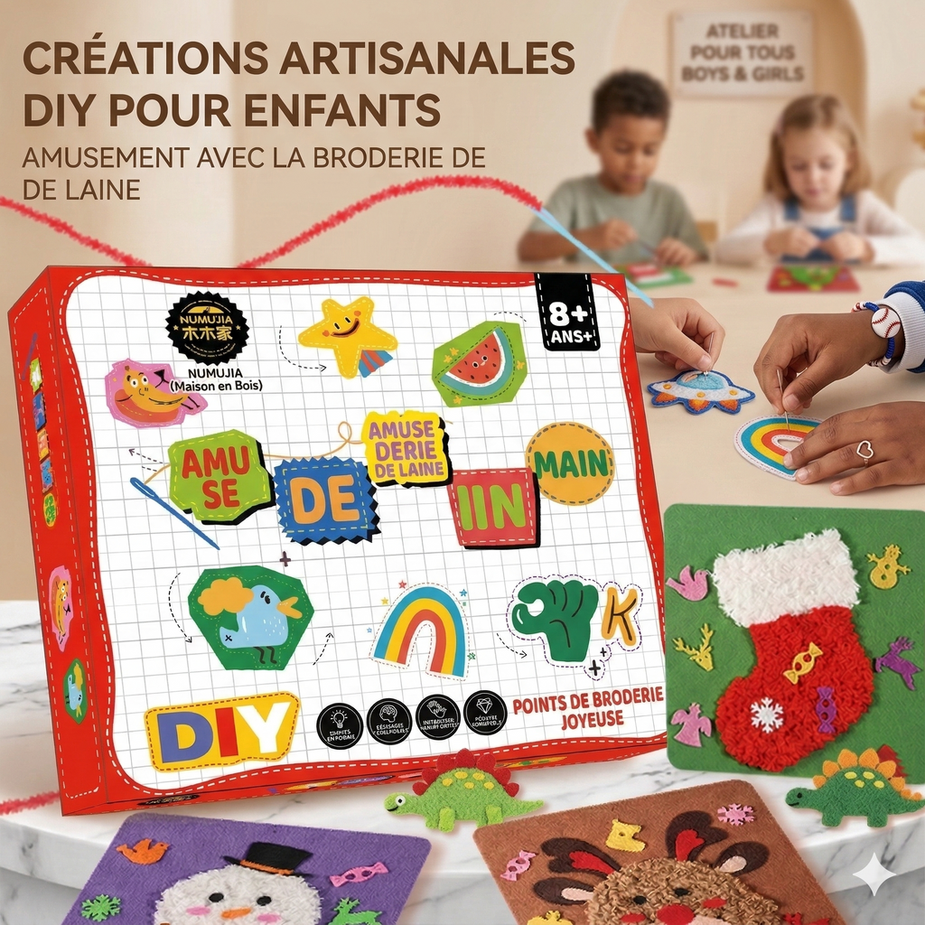 Kit de Broderie Magique pour Enfants (Lot de 6 Animaux)