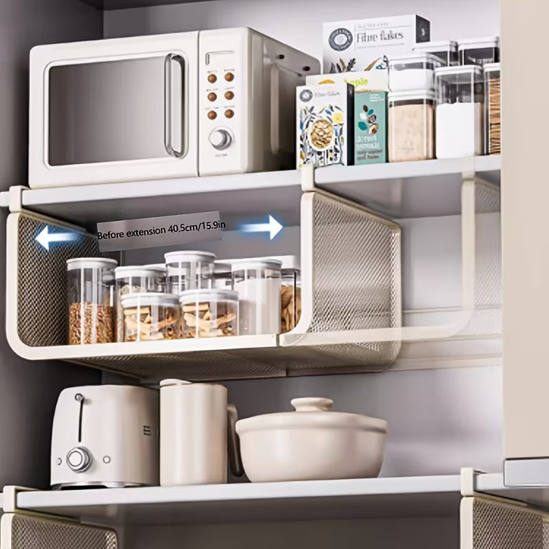 🏠 Organisateur de Cuisine Télescopique en Acier Carbone Premium